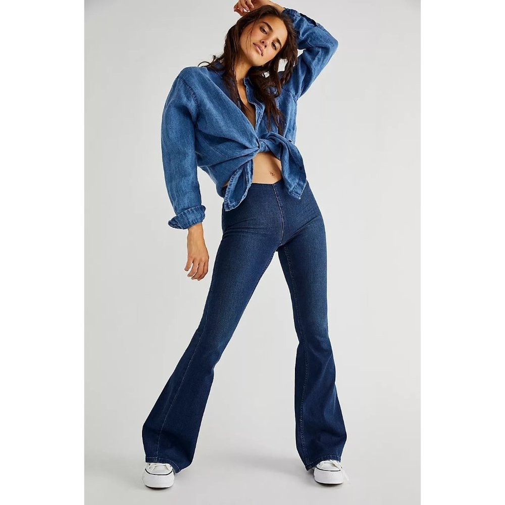 Free People Denim Jeans Flare Leg Size 25 Regular